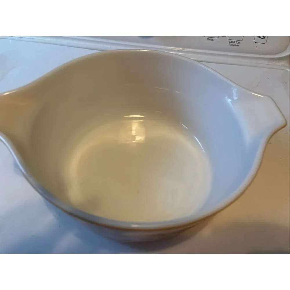 Vintage Pyrex “Butterfly Gold” casserole dish